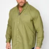BadRhino Big & Tall Moss Green Long Sleeve Oxford Shirt