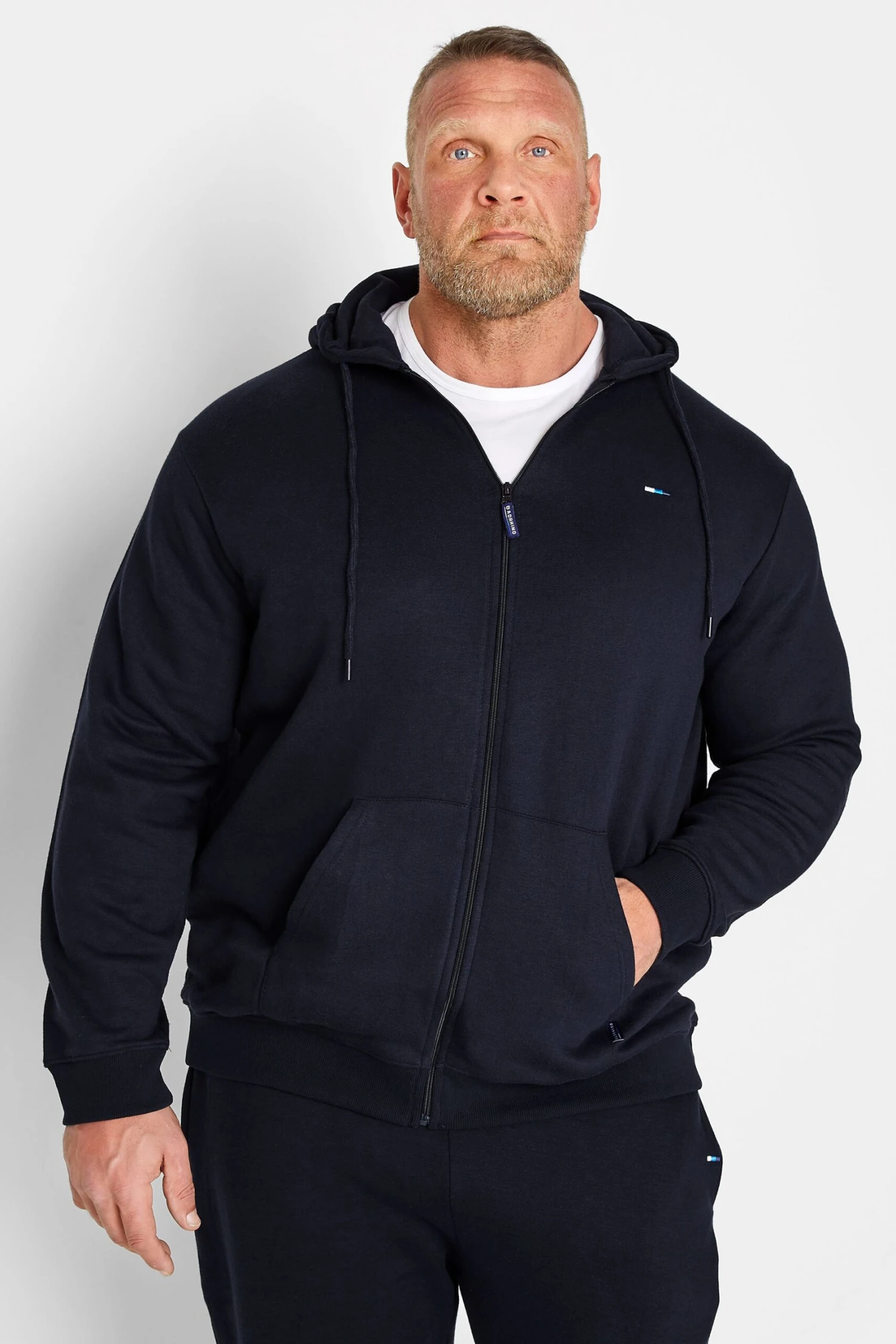 BadRhino Big & Tall Navy Blue Zip Through Hoodie