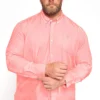 BadRhino Big & Tall Pink Poplin Long Sleeve Shirt