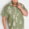 JACK & JONES Big & Tall Khaki Green Floral Print Shirt