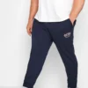 JACK & JONES Big & Tall Navy Blue Logo Print Joggers