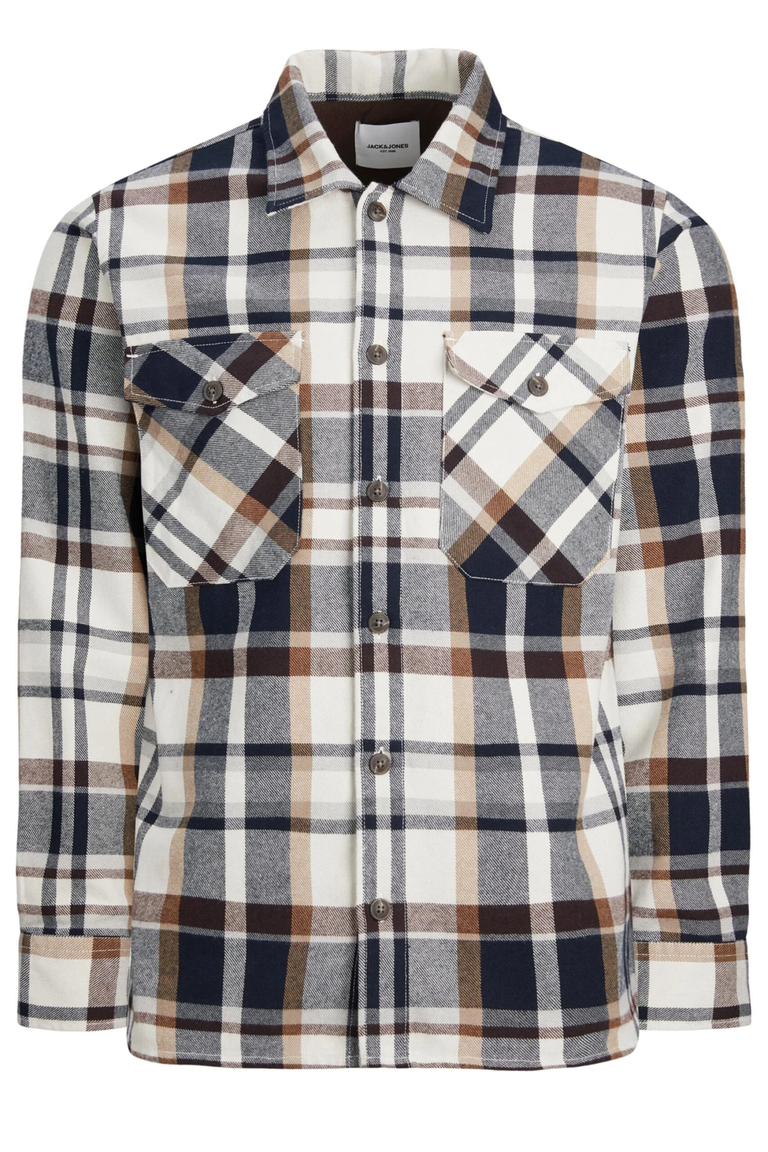 JACK & JONES Big & Tall White Twill Overshirt - Image 2