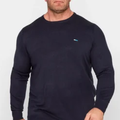 BadRhino Big & Tall Navy Blue Knitted Jumper