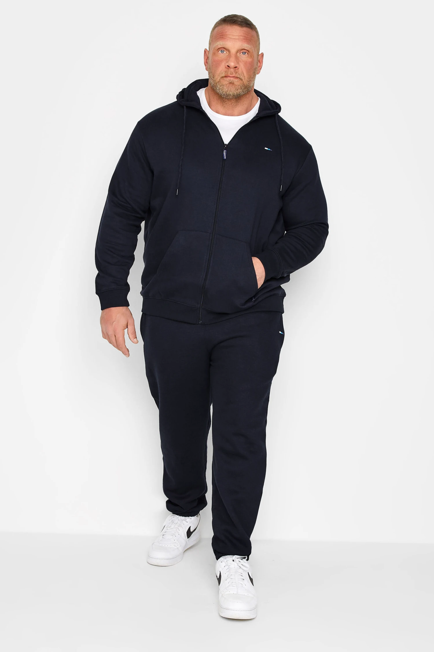 BadRhino Big & Tall Navy Blue Zip Through Hoodie - Image 2