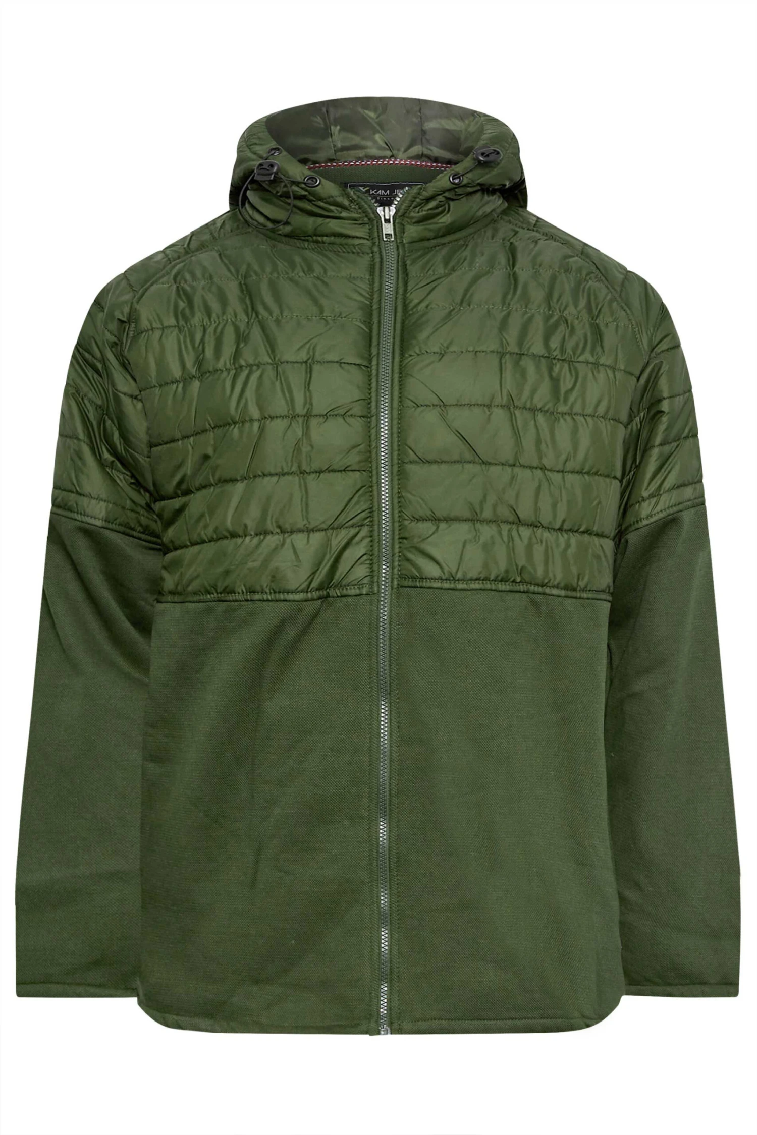 KAM Big & Tall Khaki Green Pique Hoodie - Image 2