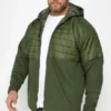 KAM Big & Tall Khaki Green Pique Hoodie