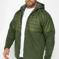 KAM Big & Tall Khaki Green Pique Hoodie