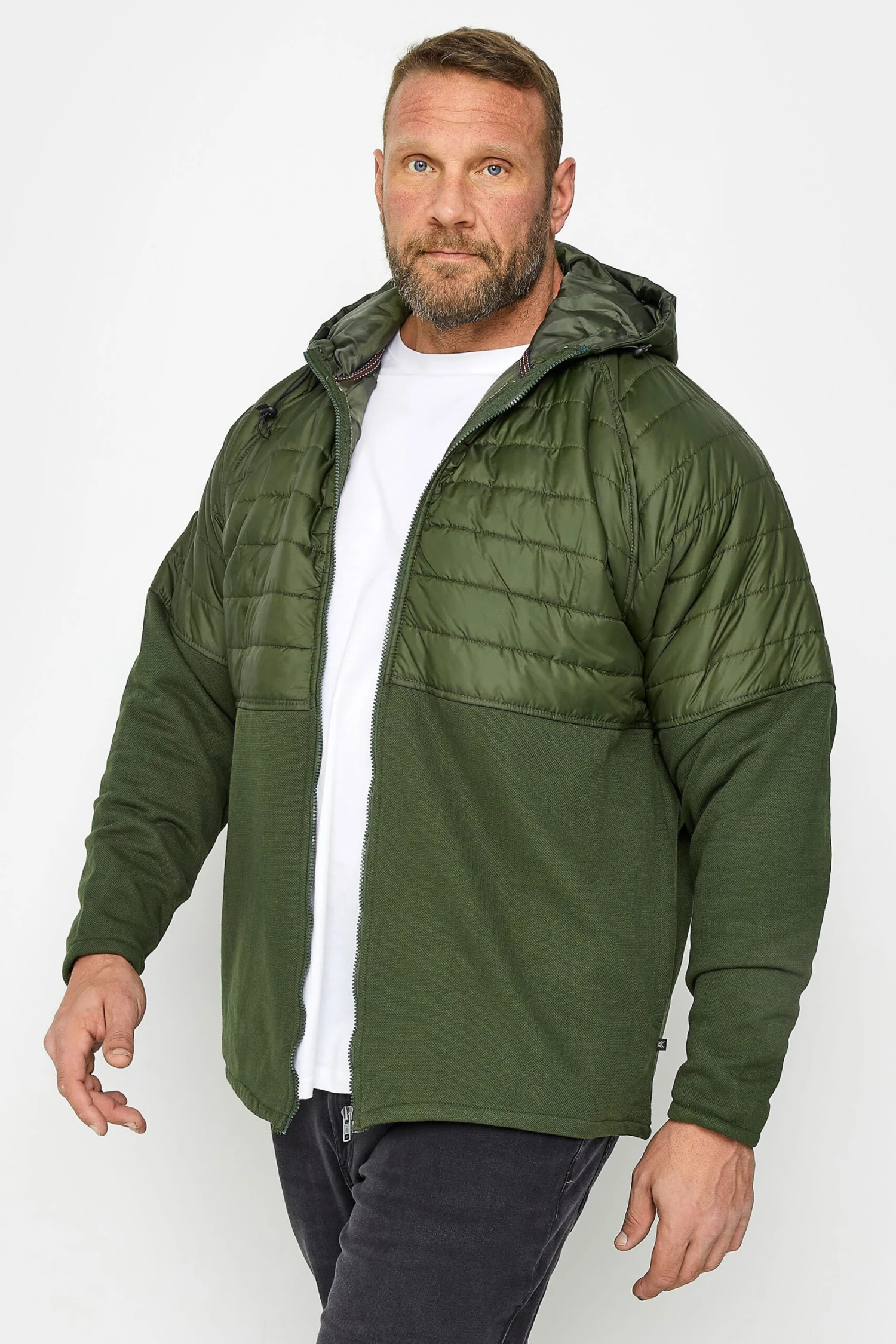 KAM Big & Tall Khaki Green Pique Hoodie