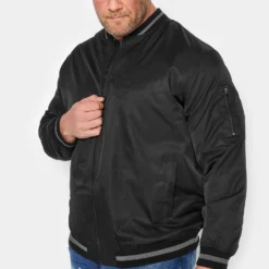 BadRhino Big & Tall Black Bomber Jacket