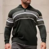 BadRhino Big & Tall Black Stripe Quarter Zip Knitted Jumper