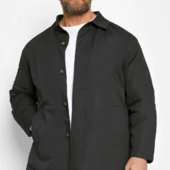 D555 Big & Tall Black Button Down Long Sleeve Shirt Jacket