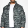 D555 Big & Tall Green Camo Puffer Jacket