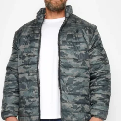 D555 Big & Tall Green Camo Puffer Jacket