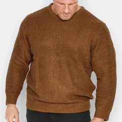 JACK & JONES Big & Tall Brown Knitted Jumper