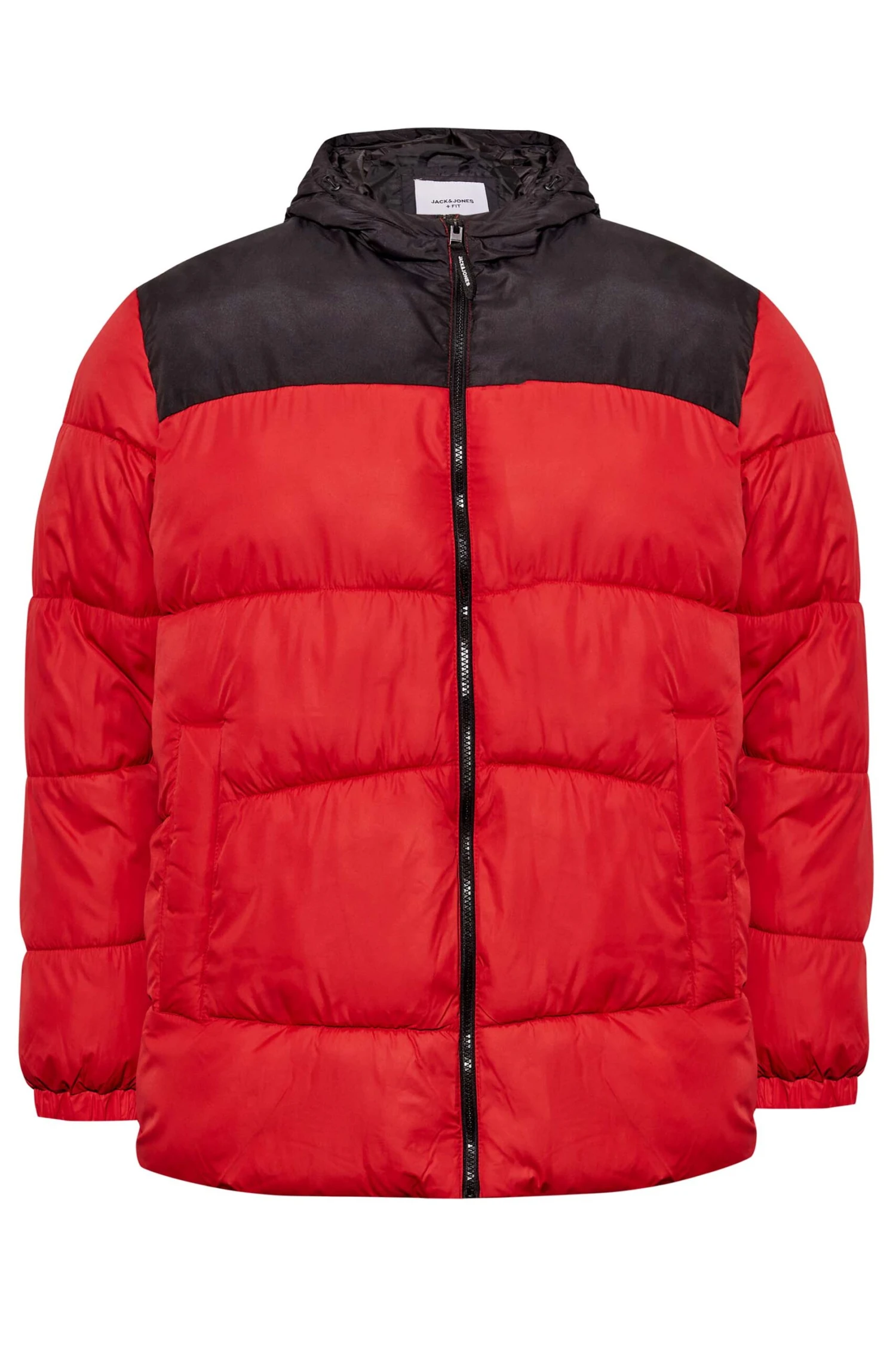 JACK & JONES Big & Tall Red Hooded Puffer Coat - Image 3