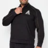 STUDIO A Big & Tall Black Zip Neck Sweatshirt