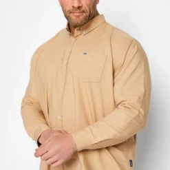 BadRhino Big & Tall Brown Ice Coffee Long Sleeve Oxford Shirt